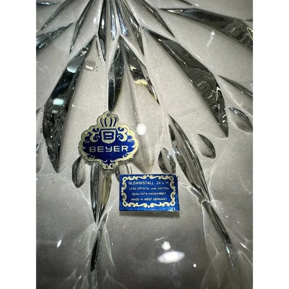 Beyer Bleikristall‎ 24% Lead Crystal 8 1/2"  Crystal Bowl W.Germany - Picture 5 of 7